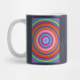 concentric circles colorful vintage 1969s design Mug